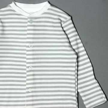 NEW GREY STRIPES FULL BODY FULL SLEEVES ROMPERS
